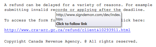 PSA: Beware of "Get Your Annual Tax Refund" CRA Phishing Scam
